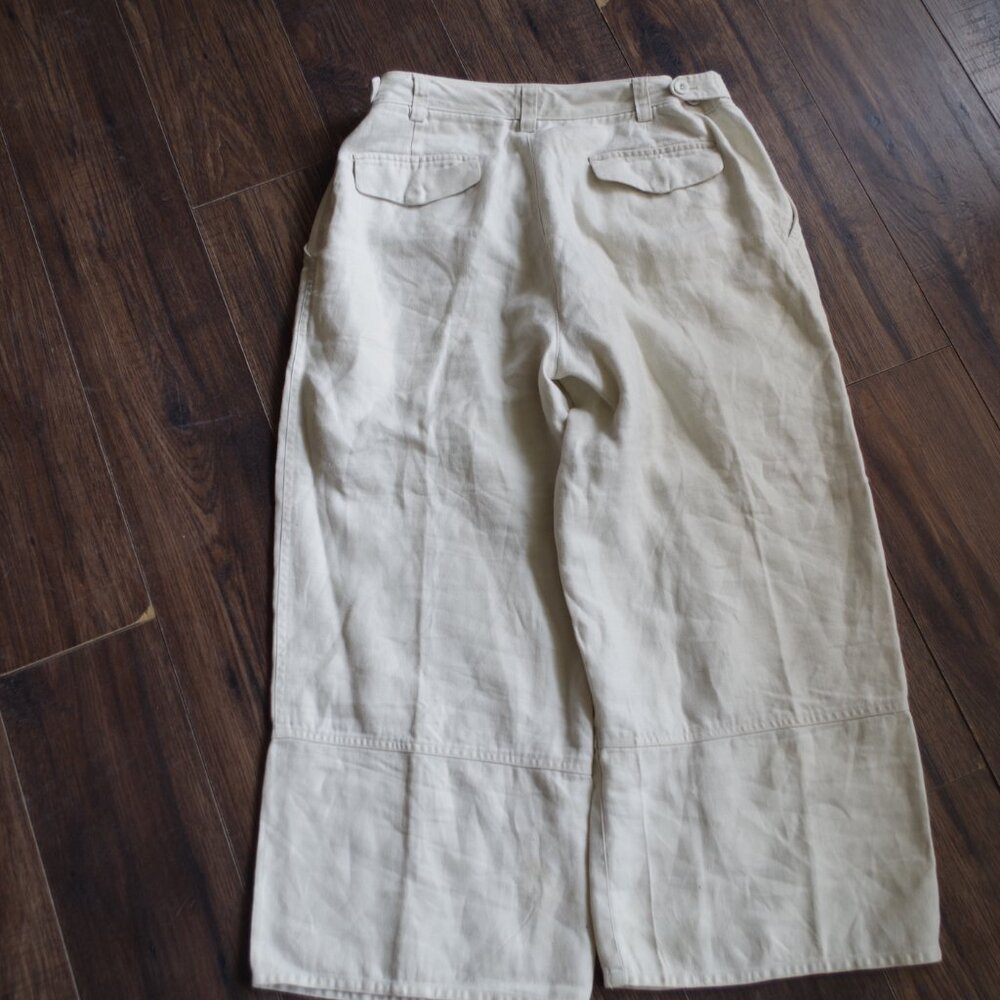 Linen Wide Leg Khaki Ladies Pants